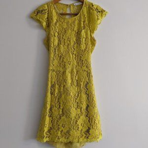 Alejandra Sky Acid Green Lace Backless Dress Sz L